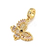 Rack Plating Brass Pave Colorful Cubic Zirconia European Dangle Charms KK-P277-19G-2