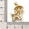 Rack Plating Brass Micro Pave Cubic Zirconia Enamel Pendants KK-L226-032G-03-3