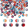 200Pcs 8 Colors Two Tone Transparent Crackle Glass Beads GLAA-AR0001-44-1