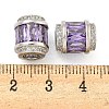 Rack Plating Brass Micro Pave Cubic Zirconia European Beads KK-F089-31P-04-3