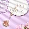 Electroplate Sea Shell & Glass Pendants Starfish Shell Hanging Suncatchers HJEW-JM04563-1