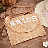 Women's Straw Knitted Bag AJEW-WH0348-17-4