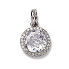 925 Sterling Silver Pave Clear Cubic Zirconia Pendants STER-F063-01C-01-1