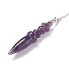 Mixed Natural & Synthetic Gemstone Pointed Dowsing Pendulums AJEW-B020-06P-4