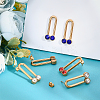 6Pcs 3 Color U Shape Rhinestone Dangle Stud Earrings for Girl Women STAS-UN0030-18-3