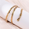 304 Stainless Steel Twisted Snake Chain Necklaces NJEW-Q013-08G-5