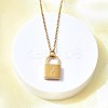 304 Stainless Steel Rolo Chain Pendant Necklaces NJEW-S444-01G-26-5