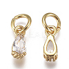 Brass Micro Pave Cubic Zirconia Charms ZIRC-F111-04G-09-2