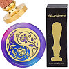 Brass Wax Seal Stamps with Wood Handle AJEW-WH0412-0229-1