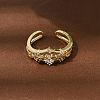 Brass Micro Pave Cubic Zirconia Cuff Open Rings for Women RJEW-B160-02G-1