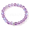 8mm Round Synthetic Moonstone Beaded Stretch Bracelets Making BJEW-JB11394-3