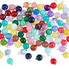 100Pcs Dyed Natural White Jade Round Charms FIND-FH0010-69-1