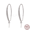 Anti-Tarnish Rhodium Plated 925 Sterling Silver Micro Pave Cubic Zirconia Earring Hooks STER-F041-88P-7