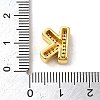 Brass Micro Pave Clear Cubic Zirconia Charms ZIRC-C009-01G-K-3