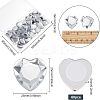 60Pcs Heart Acrylic Rhinestone Stick-On Cabochon TACR-FG0001-15B-2