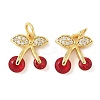 Brass Micro Pave Cubic Zirconia Pendants KK-I355-02G-01-1