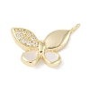 Brass Micro Pave Clear Cubic Zirconia Pendants KK-P273-12G-1