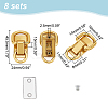 WADORN 8 Sets Alloy Double D-ring Suspension Clasps for Bag Strap FIND-WR0008-89-2