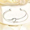 Non-Tarnish Knot Shape Cuff Bangle BJEW-N013-007-1