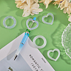 12Pcs 6 Style Heart/Ring Glitter Silicone Beads SIL-CA0002-82-5