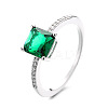 Brass Micro Pave Cubic Zirconia Finger Rings for Women FS-WG14AB5-02-5