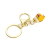 Fortune Cat Porcelain Pendant Keychain KEYC-G064-02B-3