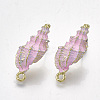 Spray Painted Alloy Stud Earring Findings PALLOY-T065-23C-1