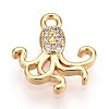 Brass Micro Pave Clear Cubic Zirconia Pendants KK-T075-38G-1