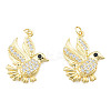 Brass Micro Pave Clear Cubic Zirconia Pendants ZIRC-N039-243-2