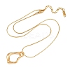 304 Stainless Steel Hollow Irregular Teardrop Pendant Round Snake Chain Necklaces for Women NJEW-G188-01G-4
