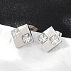 304 Stainless Steel Micro Pave Clear Cubic Zirconia Stud Earrings EJEW-Z089-25P-3