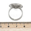 Flat Round with Sun Pattern 304 Stainless Steel Enamel Finger Rings for Women RJEW-G355-05P-02-5