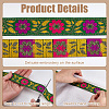 Ethnic Style Floral Pattern Embroidery Polyester Ribbons OCOR-WH0104-04B-4