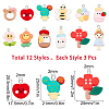 36Pcs 12 Style Resin Pendants RESI-SC0002-14-2