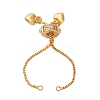Brass Box Chain Slider Bracelet Making with Cubic Zirconia & Imitation Pearl KK-A214-33G-1