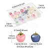 24Pcs 12 Colors Transparent Glass Apple Pendants DGLA-FS0001-15-4