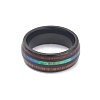 Ion Plating(IP) 304 Stainless Steel Paua Shell Cuff Ring for Women LS-RJEW-M014-01B-E-2