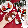 CRASPIRE 4 Pairs 4 Style Christmas Theme Antler Cloth & Iron Alligator Hair Clips PHAR-CP0001-16-3
