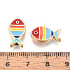 Light Gold Tone Alloy Enamel Beads FIND-N011-13KCG-01-3