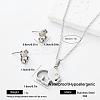 304 Stainless Steel Pendant Necklace & Stud Earrings Set for Women Men NO8774-2-1