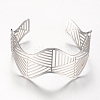 Tarnish Resistant 304 Stainless Steel Filigree Cuff Bangles STAS-S060-13-1