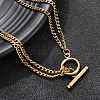 304 Stainless Steel 2-Strand Twisted Chain Necklaces for Women NJEW-K255-61G-4