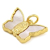 Brass Pendants with Shell and Jump Rings KK-D534-01G-2