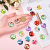 50Pcs Flower Printed Glass Cabochons sgGGLA-SZ0001-18-3