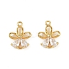 Brass Micro Pave Clear Cubic Zirconia Charms KK-B137-18G-1