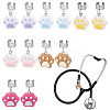 12Pcs 6 Colors Cat Paw Print Resin Stethoscope Pendant Decorations HJEW-OC00161-1