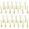 304 Stainless Steel Clear Cubic Zirconia Heart & Letter Pendant Curb Chain Necklaces for Women NJEW-FS00012-27D-4