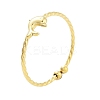 Real 18K Gold Plated 304 Stainless Steel Open Cuff Rings for Women LS-RJEW-B061-02G-04-1