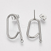 Left and Right Non-Tarnish 304 Stainless Steel Stud Earring Findings LS-X-STAS-S079-142A-2