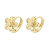 Flower Brass Hoop Earrings EJEW-Z102-01G-4